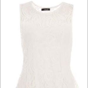 NextDirect Quiz peplum white lace top, NWT